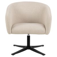 Nøra Mac draaifauteuil | zwart metaal onderstel | stof Basel - beige