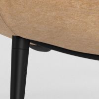 Nøra Berry fauteuil | zwart metaal onderstel | stof Fay - roze/bruin