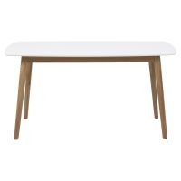 Nøra Elvira rechthoekige eettafel 150x80x75.5 cm | gelakt eikenhout onderstel | MDF - wit