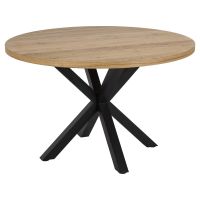 Nøra Donovan ronde eettafel Ø120x76.4 cm | zwart metaal onderstel | eikenhout - naturel