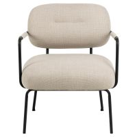 Nøra Chas fauteuil | zwart metaal onderstel | Stof Basel - beige