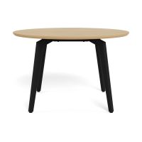 Nøra Laurens ronde eettafel Ø120x75 cm | zwart metaal onderstel | eikenfineer melamine - naturel