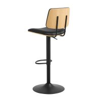 Nøra Hallie verstelbare barstoel | zwart metaal onderstel | stof PU - zwart