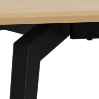 Nøra Laurens rechthoekige eettafel 160x90x75 cm | zwart metaal onderstel | eikenfineer melamine - naturel