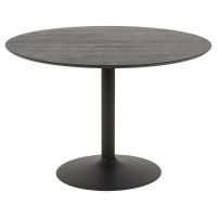 Nøra Sid ronde eettafel Ø110x74 cm | zwart metaal onderstel | essenfineer met NC-lakafwerking - zwart