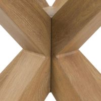 Nøra Donovan ronde eettafel Ø119x75.5 cm | staal met eikenfolie onderstel | gehard glas - transparant