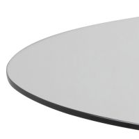 Nøra Donovan ronde eettafel Ø119x75.5 cm | staal met eikenfolie onderstel | gehard glas - transparant
