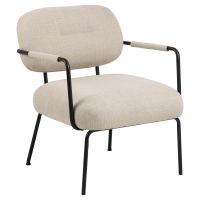 Nøra Chas fauteuil | zwart metaal onderstel | Stof Basel - beige