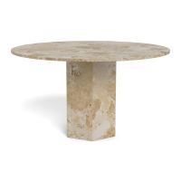 Nøra Maricela ronde eettafel Ø130x75 cm | gelakt marmer - bruin
