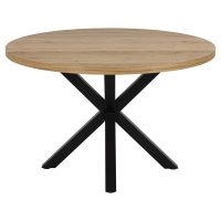 Nøra Donovan ronde eettafel Ø120x76.4 cm | zwart metaal onderstel | eikenhout - naturel