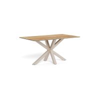 Nøra Donovan rechthoekige eettafel 160x90x75.5 cm | metaal onderstel | keramiek hout - naturel