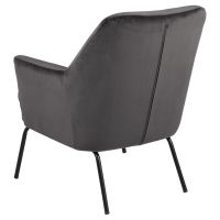 Nøra Elton fauteuil | zwart metaal onderstel | stof Vic - donkergrijs