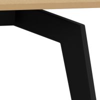 Nøra Laurens rechthoekige eettafel 160x90x75 cm | zwart metaal onderstel | eikenfineer melamine - naturel