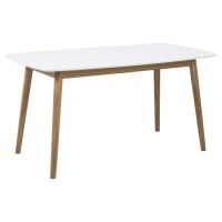Nøra Elvira rechthoekige eettafel 150x80x75.5 cm | gelakt eikenhout onderstel | MDF - wit