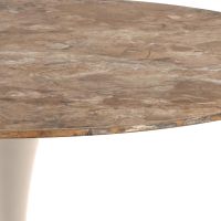 Nøra Michelle ronde eettafel Ø90x75 cm | grijs metaal onderstel | gepolijst keramiek - bruin