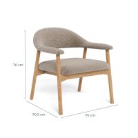 Nøra Rubio fauteuil | eikenfineer onderstel | stof Monza - beige
