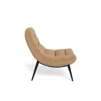 Nøra Berry fauteuil | zwart metaal onderstel | stof Fay - roze/bruin