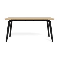 Nøra Laurens rechthoekige eettafel 160x90x75 cm | zwart metaal onderstel | eikenfineer melamine - naturel