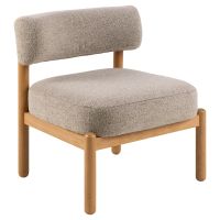 Nøra Hugo fauteuil | naturel eikenfineer onderstel | stof Monza - beige