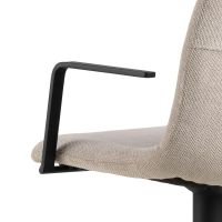 Nøra Ward verstelbare barstoel | zwart metaal onderstel | stof Caso - beige