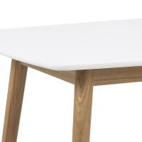 Nøra Elvira rechthoekige eettafel 150x80x75.5 cm | gelakt eikenhout onderstel | MDF - wit