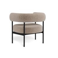 Nøra Cliff fauteuil | zwart metaal onderstel | stof Monza - beige