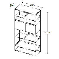 Nordic Home Jonah boekenkast - 181 cm