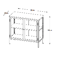 Nordic Home Ragnar dressoir - 90 cm - zwart