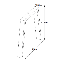 Nordic Home Jamie tafelpoot - N vorm - set van 2