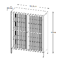 Olan glazen vitrinekast - 140 cm - rood - OUTLET A