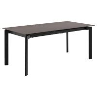 Nøra Leila rechthoekige uitschuiftafel 180/240x90x76 cm | grijs metaal onderstel | ruw keramiek - grijs