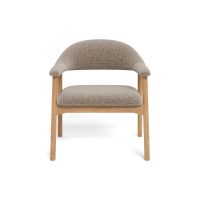 Nøra Rubio fauteuil | eikenfineer onderstel | stof Monza - beige