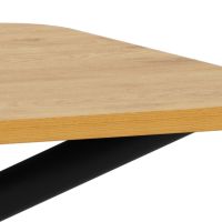 Nøra Jimmie rechthoekig eettafel 160x90x75 cm | zwart metaal onderstel | ruw melamine houtlook - naturel