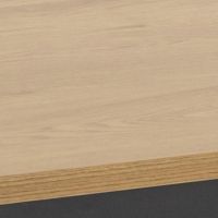 Nøra Frank rechthoekige eettafel 160x80x74 cm | zwart metaal onderstel | ruw melamine - naturel