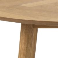 Nøra Elvira ronde eettafel Ø120x75 cm | gelakt eikenhout visgraatpatroon - naturel