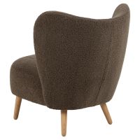 Nøra Cedric fauteuil | naturel hout onderstel| stof Orson - bruin