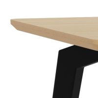 Nøra Laurens rechthoekige eettafel 160x90x75 cm | zwart metaal onderstel | eikenfineer melamine - naturel