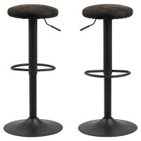 Nøra Denise verstelbare barstoel | zwart metaal onderstel | stof Preston - antraciet