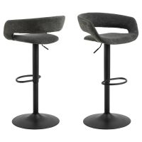 Nøra Cyrus verstelbare barstoel | zwart metaal onderstel | stof Apia