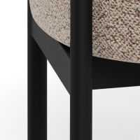 Nøra Cliff fauteuil | zwart metaal onderstel | stof Monza - beige