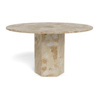 Nøra Maricela ronde eettafel Ø130x75 cm | gelakt marmer - bruin