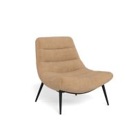 Nøra Berry fauteuil | zwart metaal onderstel | stof Fay - roze/bruin