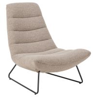 Nøra Berry fauteuil | zwart metaal onderstel | stof Monza - beige