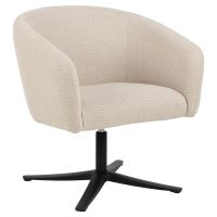 Nøra Mac draaifauteuil | zwart metaal onderstel | stof Basel - beige