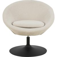 Nøra Melanie fauteuil trompet poot | zwart metaal onderstel | stof Apia - beige