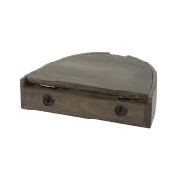 Rovers halfrond zwevend nachtkastje - acaciahout - bruin