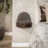 Rovers halfrond zwevend nachtkastje - acaciahout - bruin