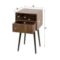 Fraaai Marino nachtkastje - 1 lade en open vak - acaciahout