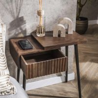 Fraaai Marino nachtkastje - 1 lade en legplank - acaciahout - rechts