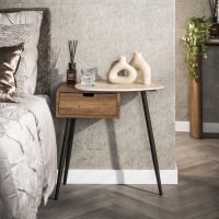 Davide nachtkastje - travertin en eikenlook - rechts